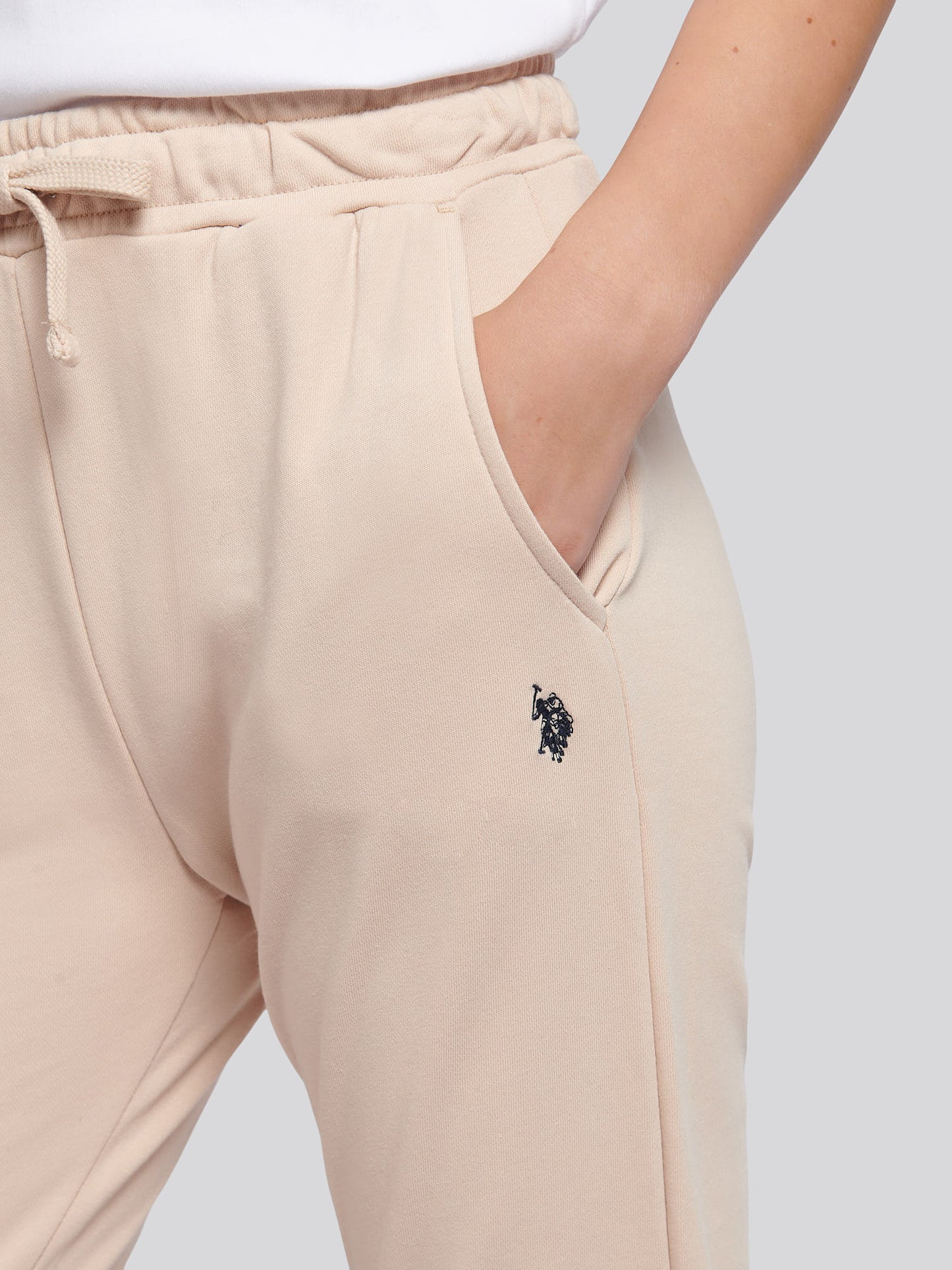 Womens Double Horsemen Roll Cuff Jogger in Smoke Gray