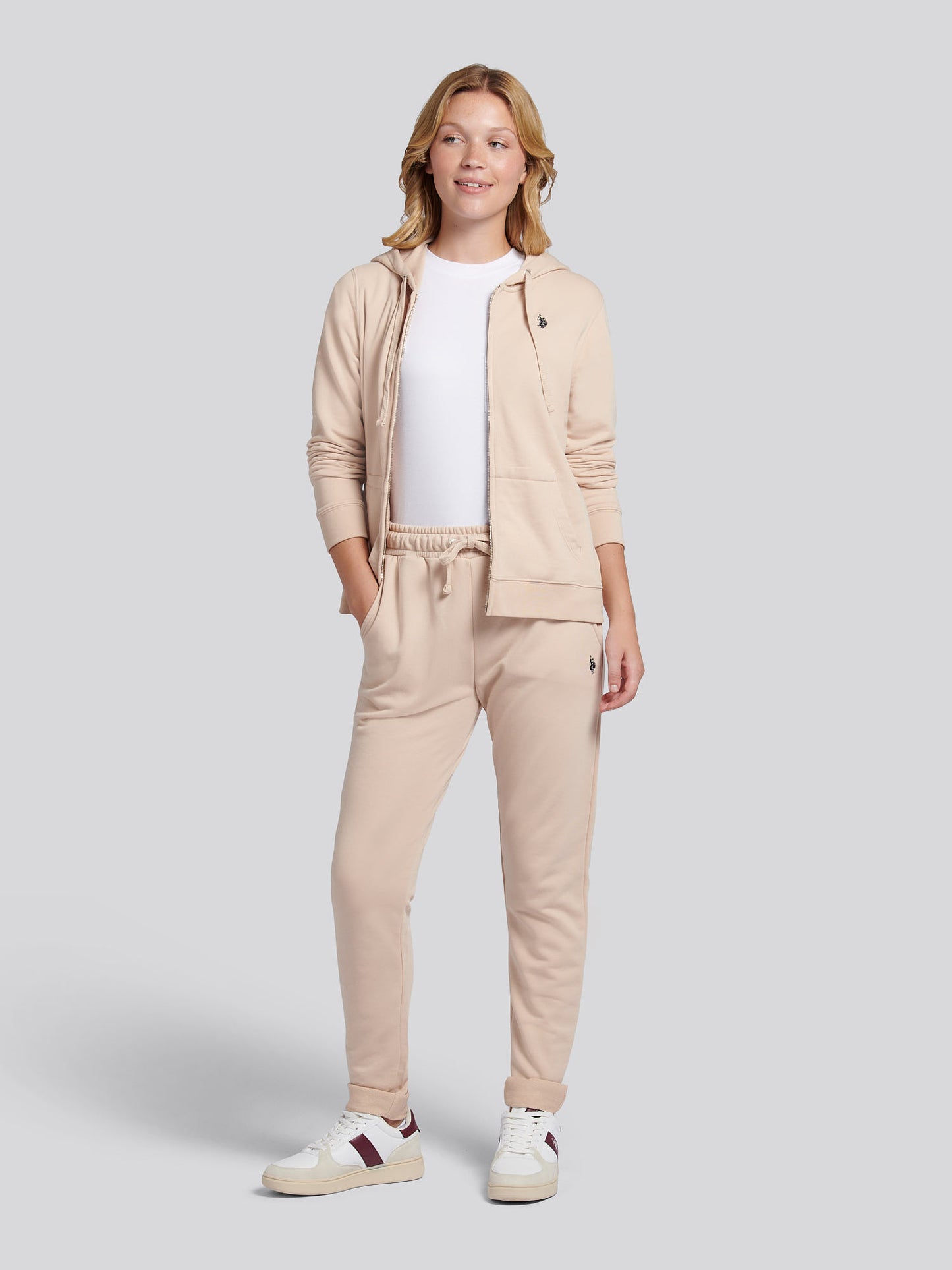 Womens Double Horsemen Roll Cuff Jogger in Smoke Gray