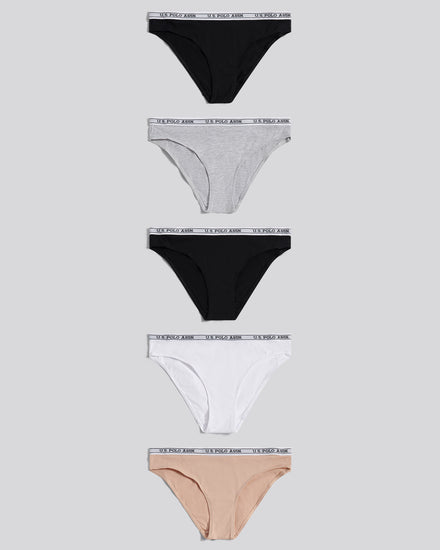 Womens 5 Pack Cotton Bikini Brief in Bright White