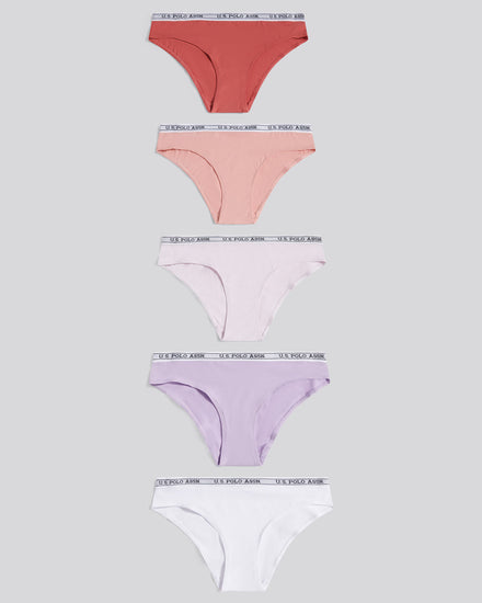 Womens 5 Pack Cotton Bikini Brief in Rose Tan