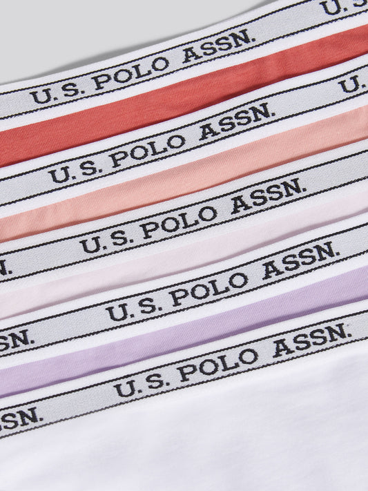 Womens 5 Pack Cotton Bikini Brief in Rose Tan