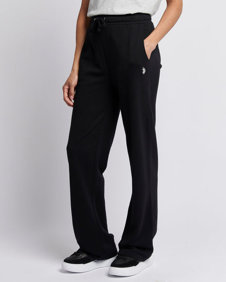 Womens Double Horsemen Wide Leg Jogger in Black