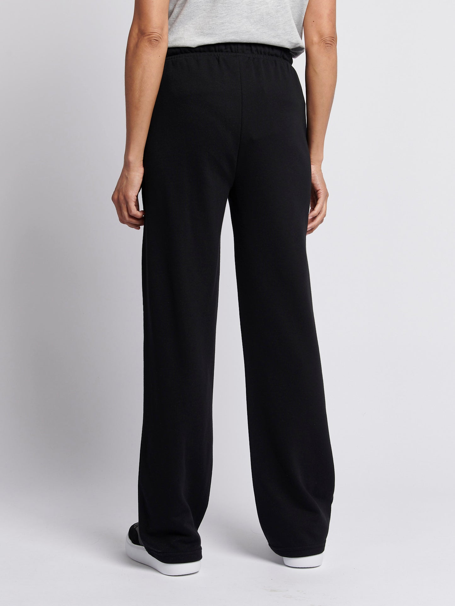 Womens Double Horsemen Wide Leg Jogger in Black