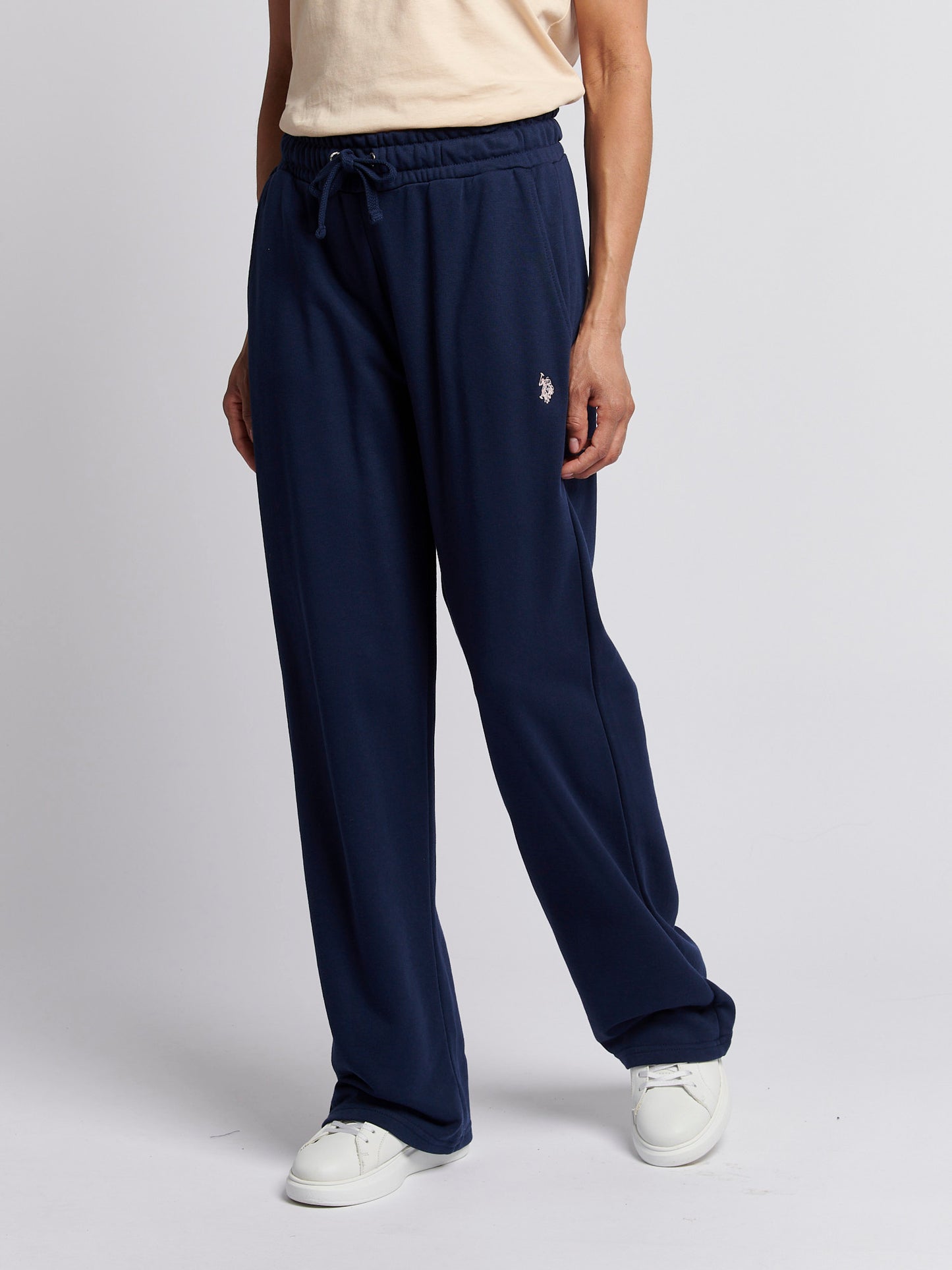 Womens Double Horsemen Wide Leg Jogger in Navy Iris