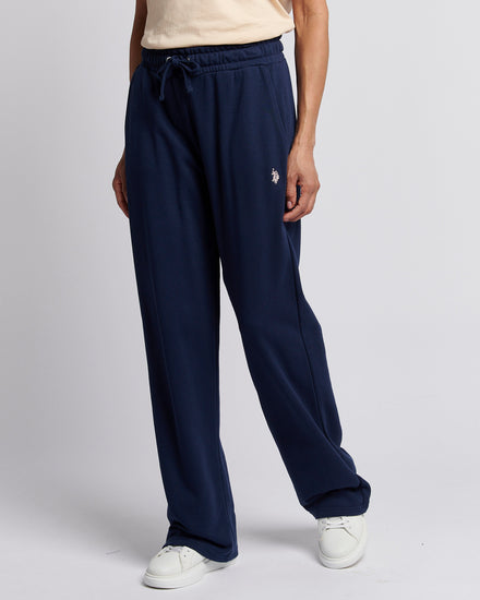 Womens Double Horsemen Wide Leg Jogger in Navy Iris