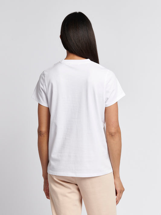 Womens Crew Neck Pocket T-Shirt in Bright White