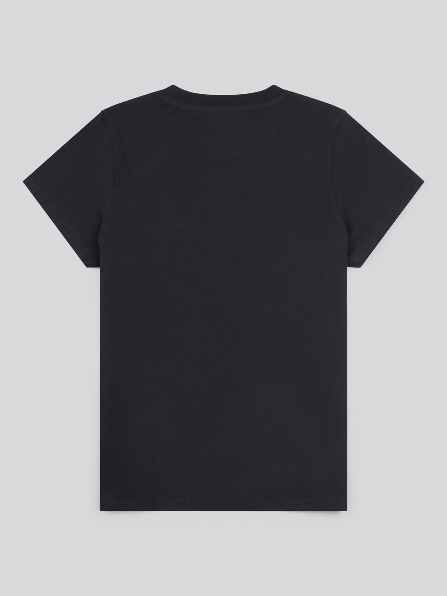 Womens Crew Neck Pocket T-Shirt in Black