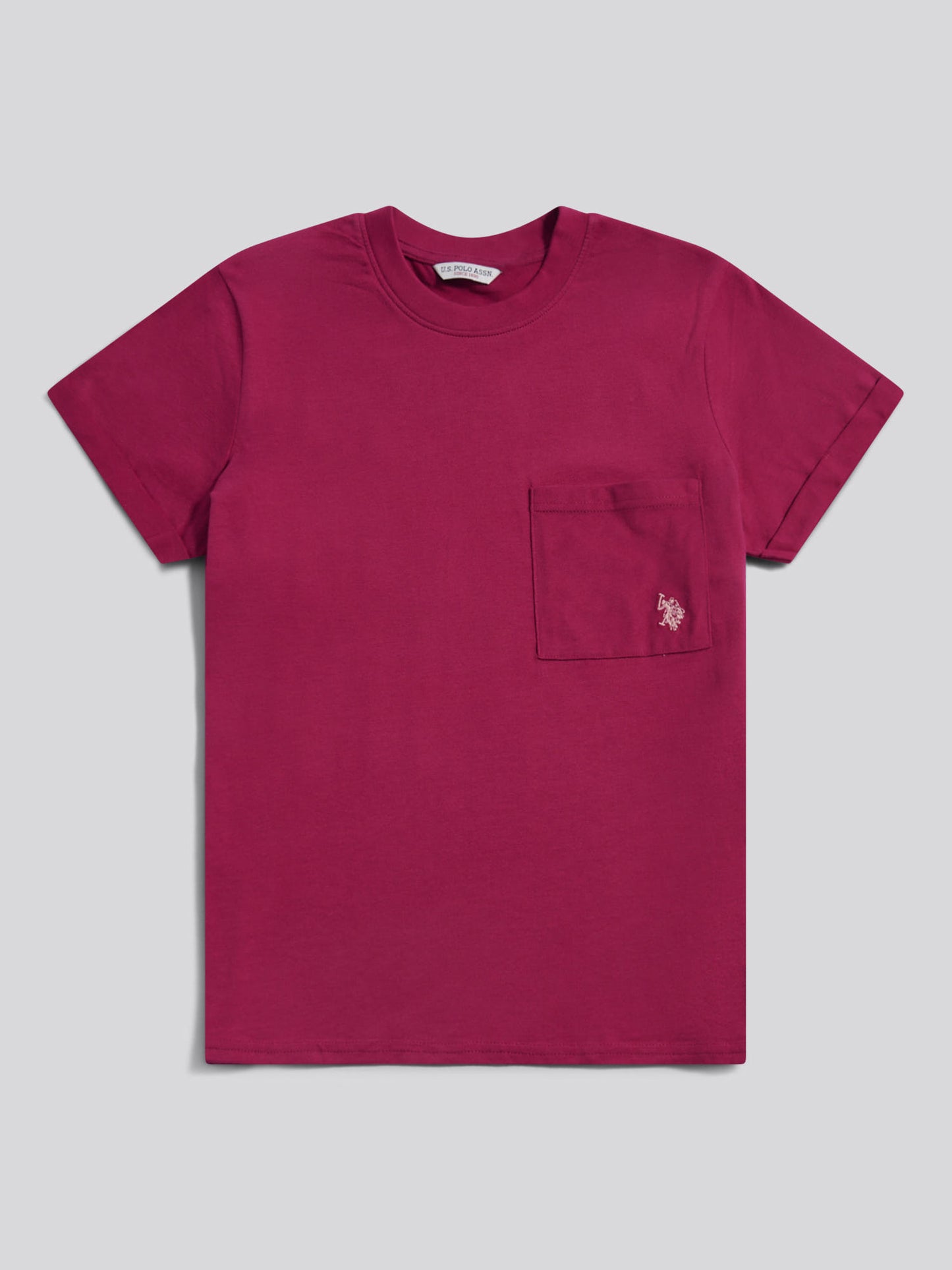 Womens Crew Neck Pocket T-Shirt in Beaujolais