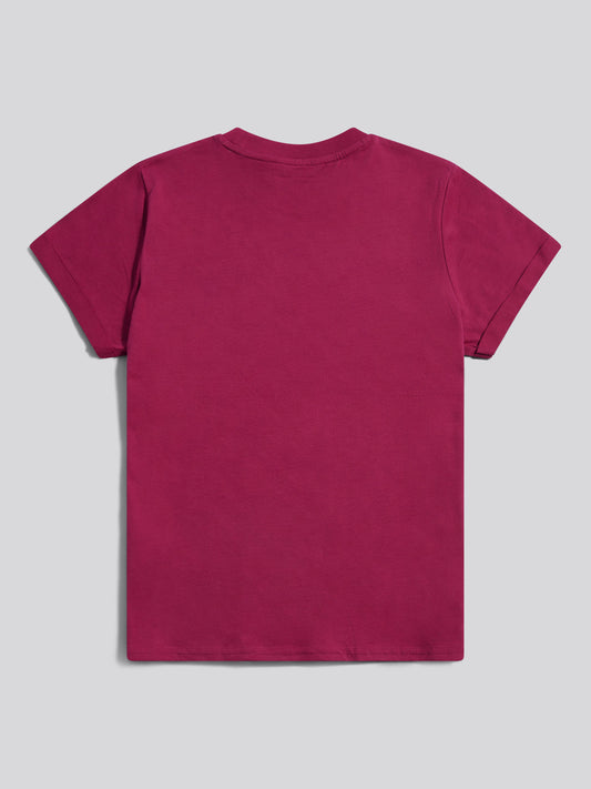 Womens Crew Neck Pocket T-Shirt in Beaujolais
