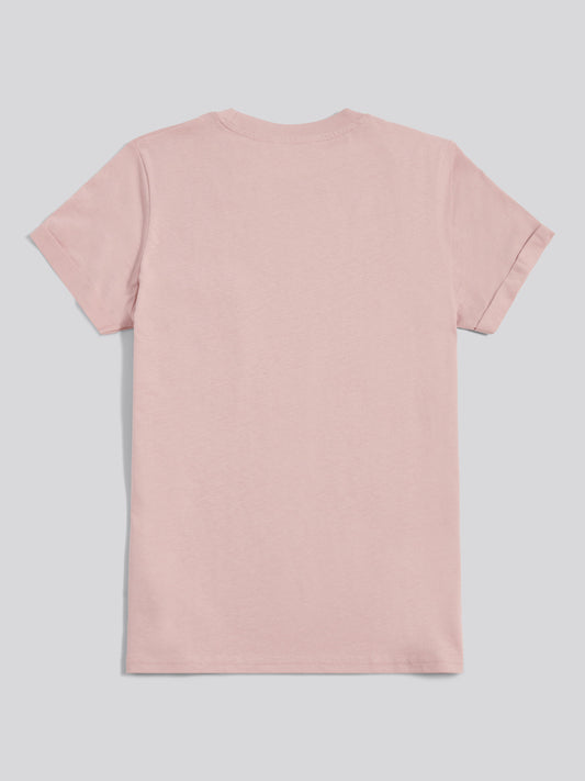 Womens Crew Neck Pocket T-Shirt in Pale Mauve
