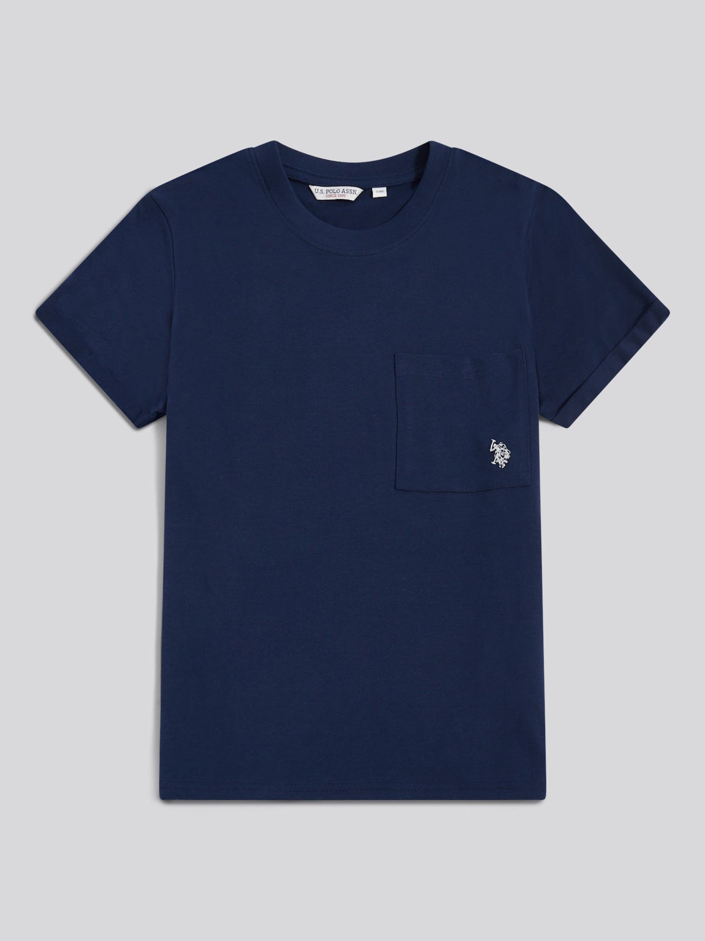 Womens Crew Neck Pocket T-Shirt in Navy Iris