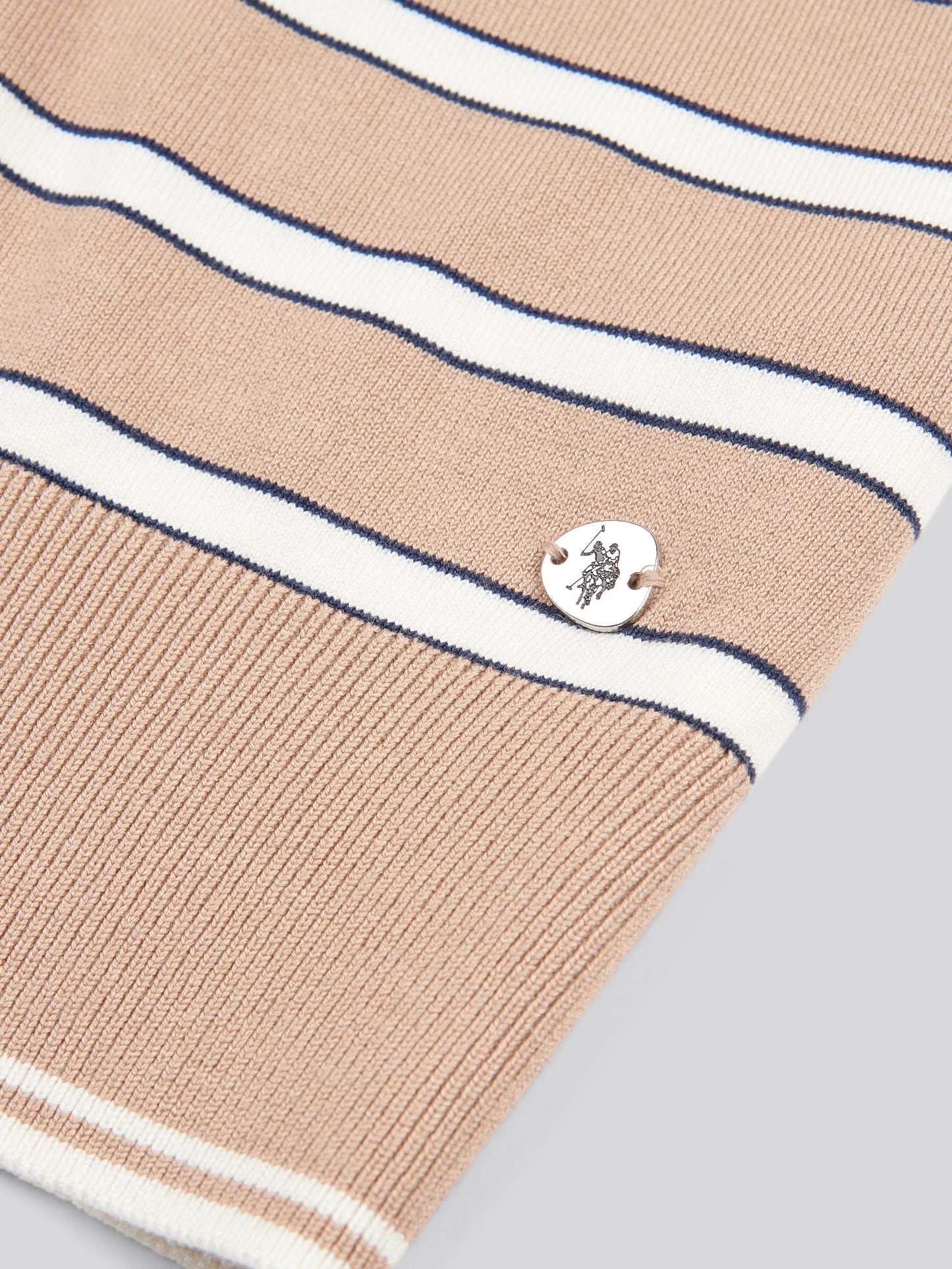 Womens Stripe Short Sleeve Jumper in Natural