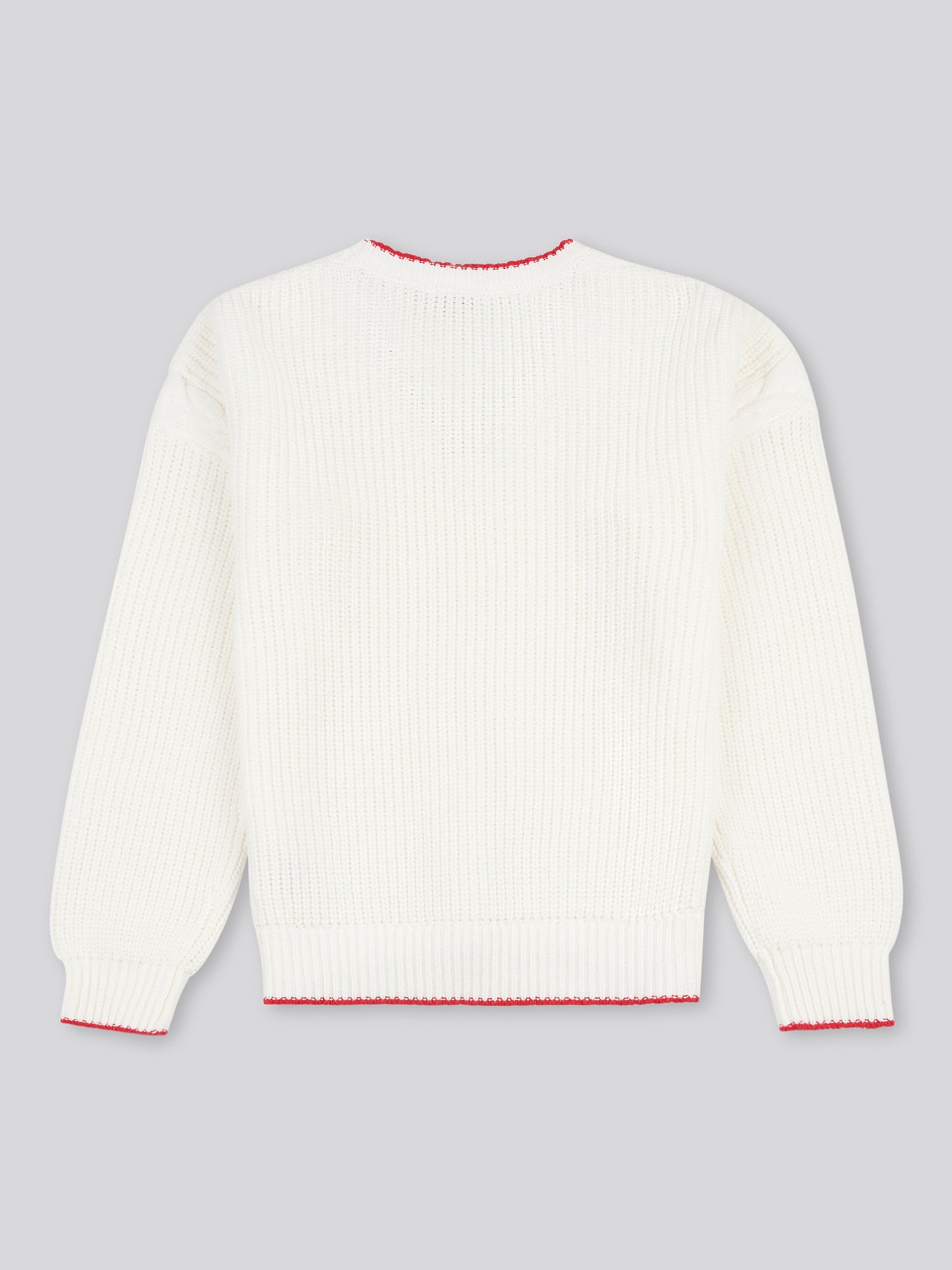 Womens Braid Cable Cricket Jumper in Marshmallow