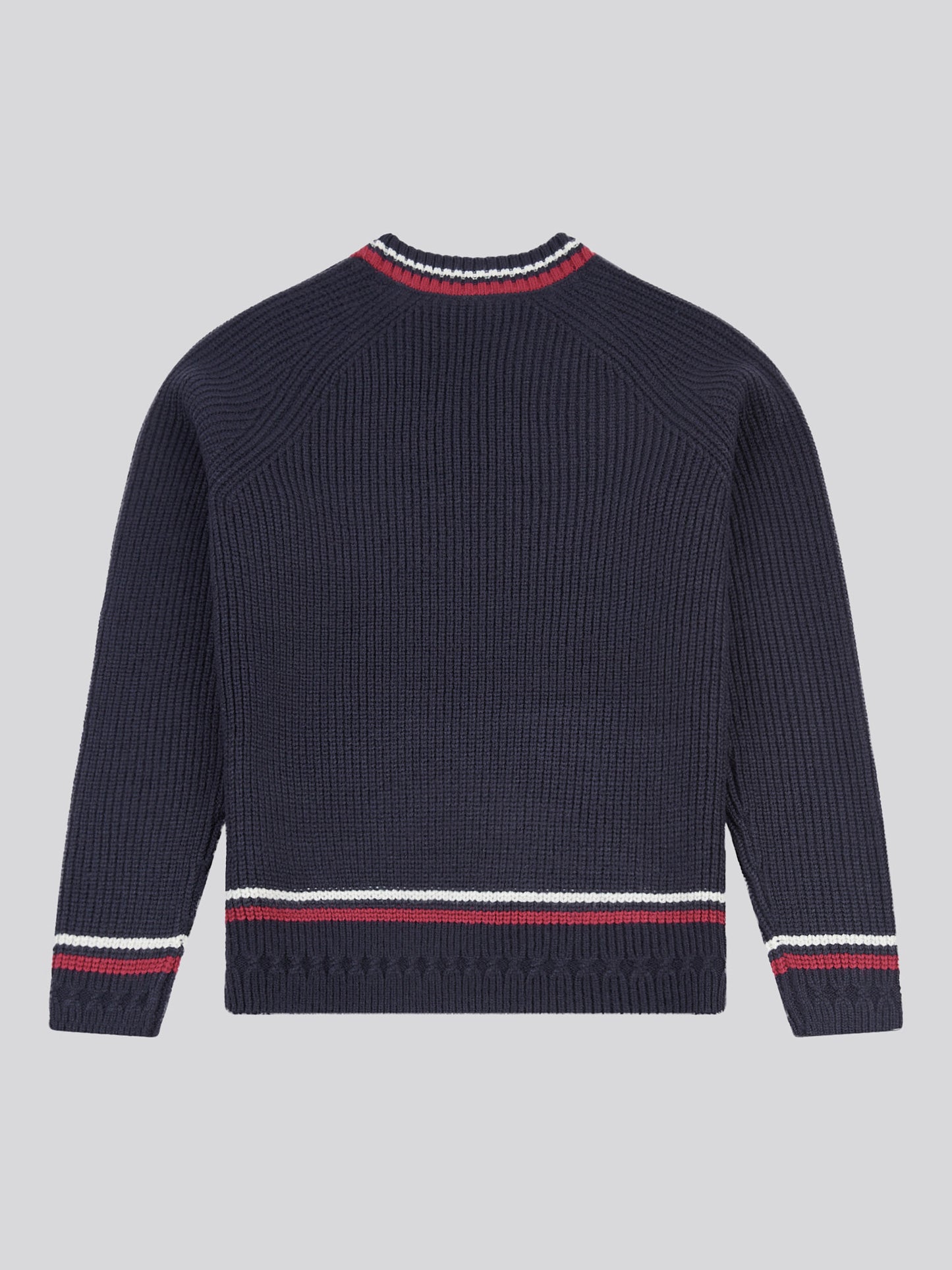 Womens Tri Stripe Tipping Cricket Jumper in Navy Iris