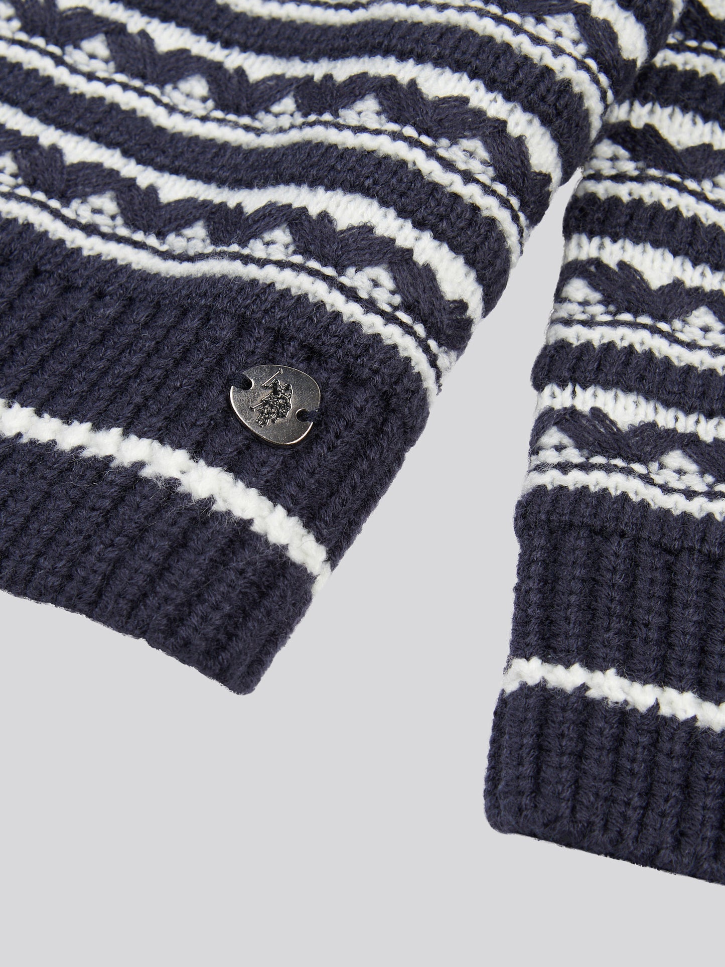 Womens Textured Stripe Jumper in Navy Iris