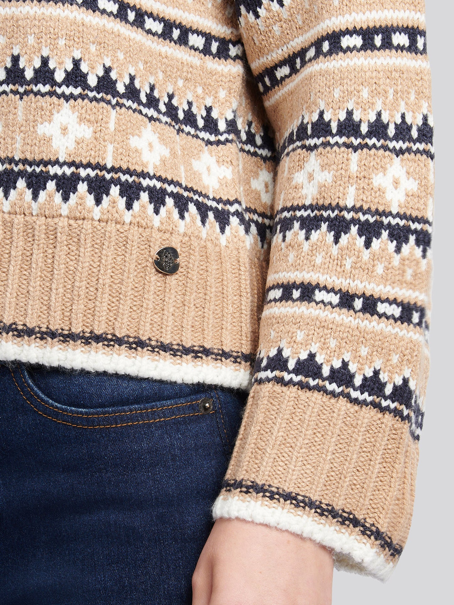 Womens Fair Isle Stripe Jumper in Natural