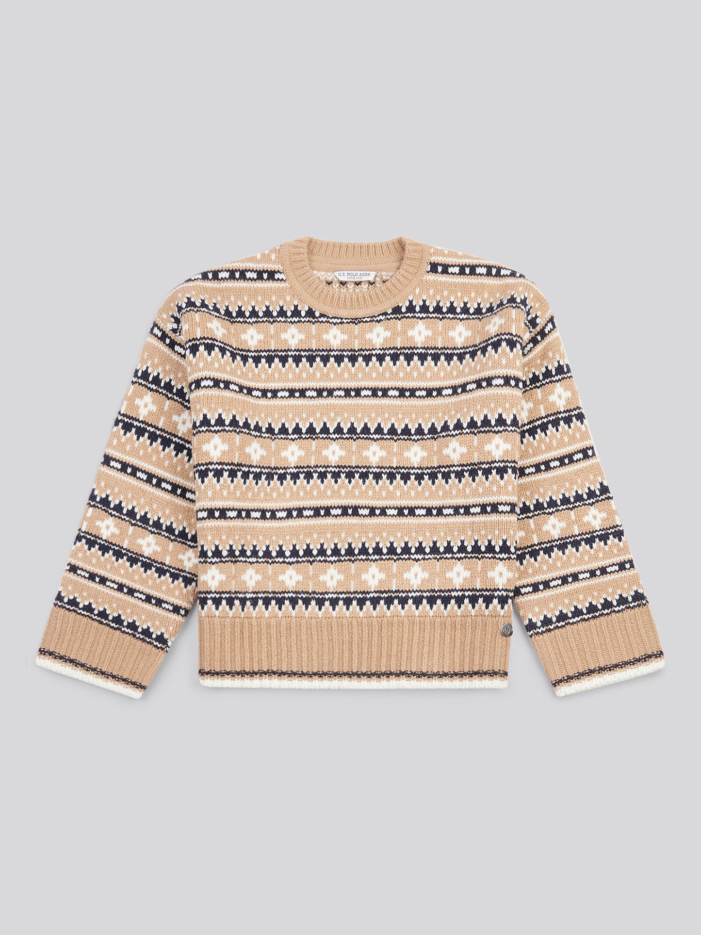 Womens Fair Isle Stripe Jumper in Natural
