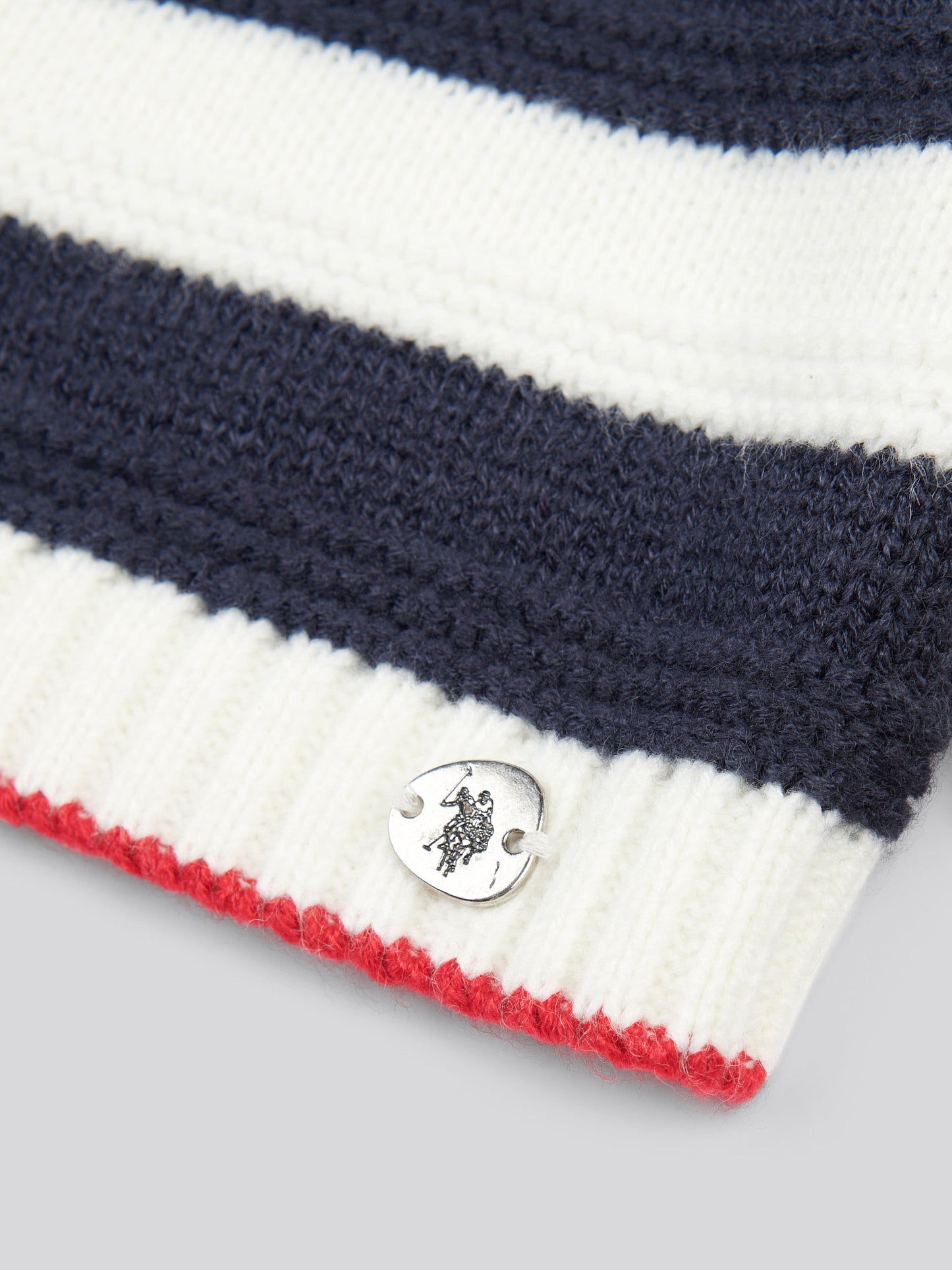 Womens Textured Stripe Mock Neck Jumper in Marshmallow