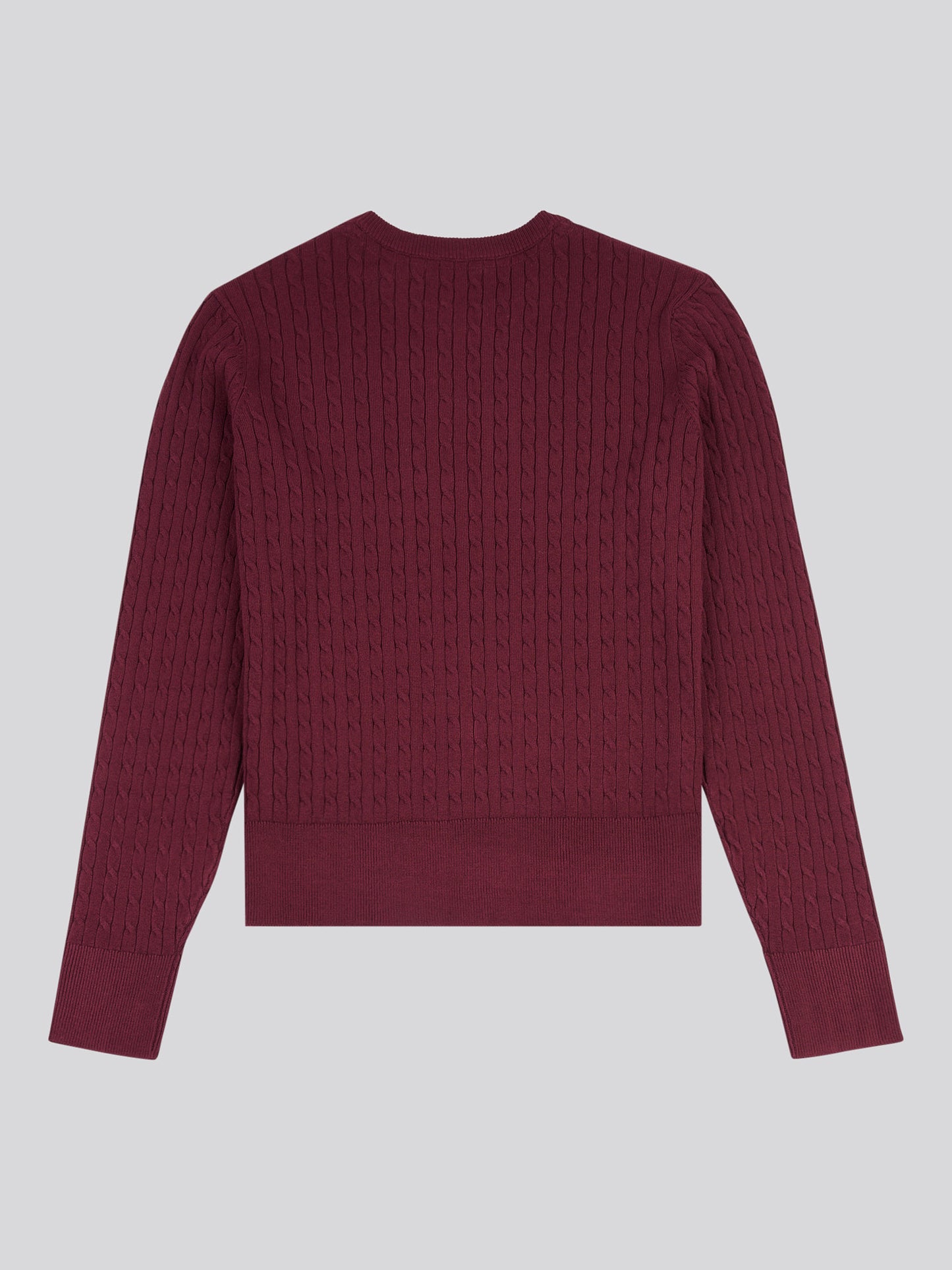 Womens Fine Cable Knit Cardigan in Fig