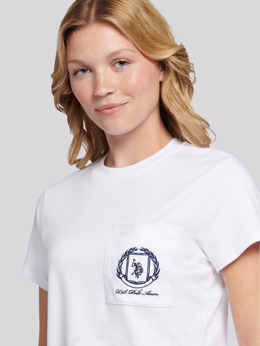 Womens Wreath Graphic T-Shirt in Bright White