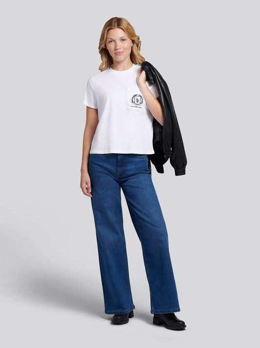 Womens Wreath Graphic T-Shirt in Bright White