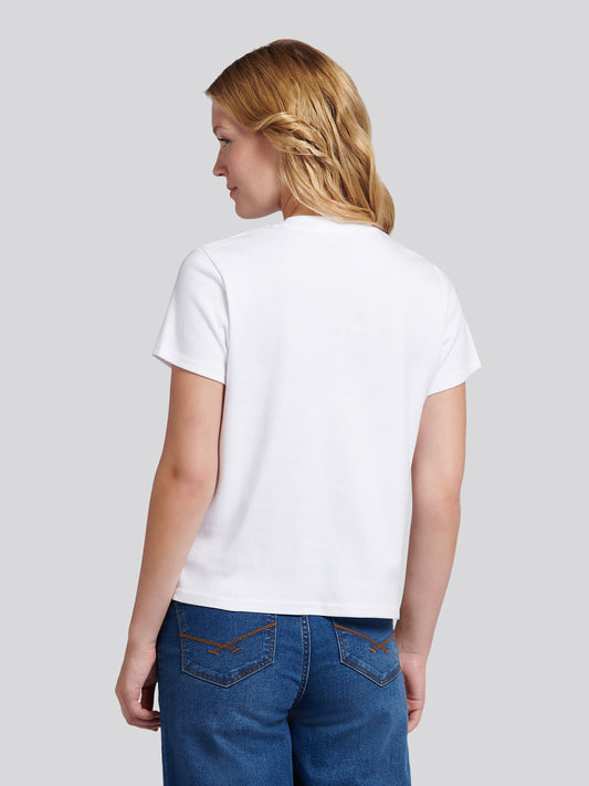 Womens Wreath Graphic T-Shirt in Bright White