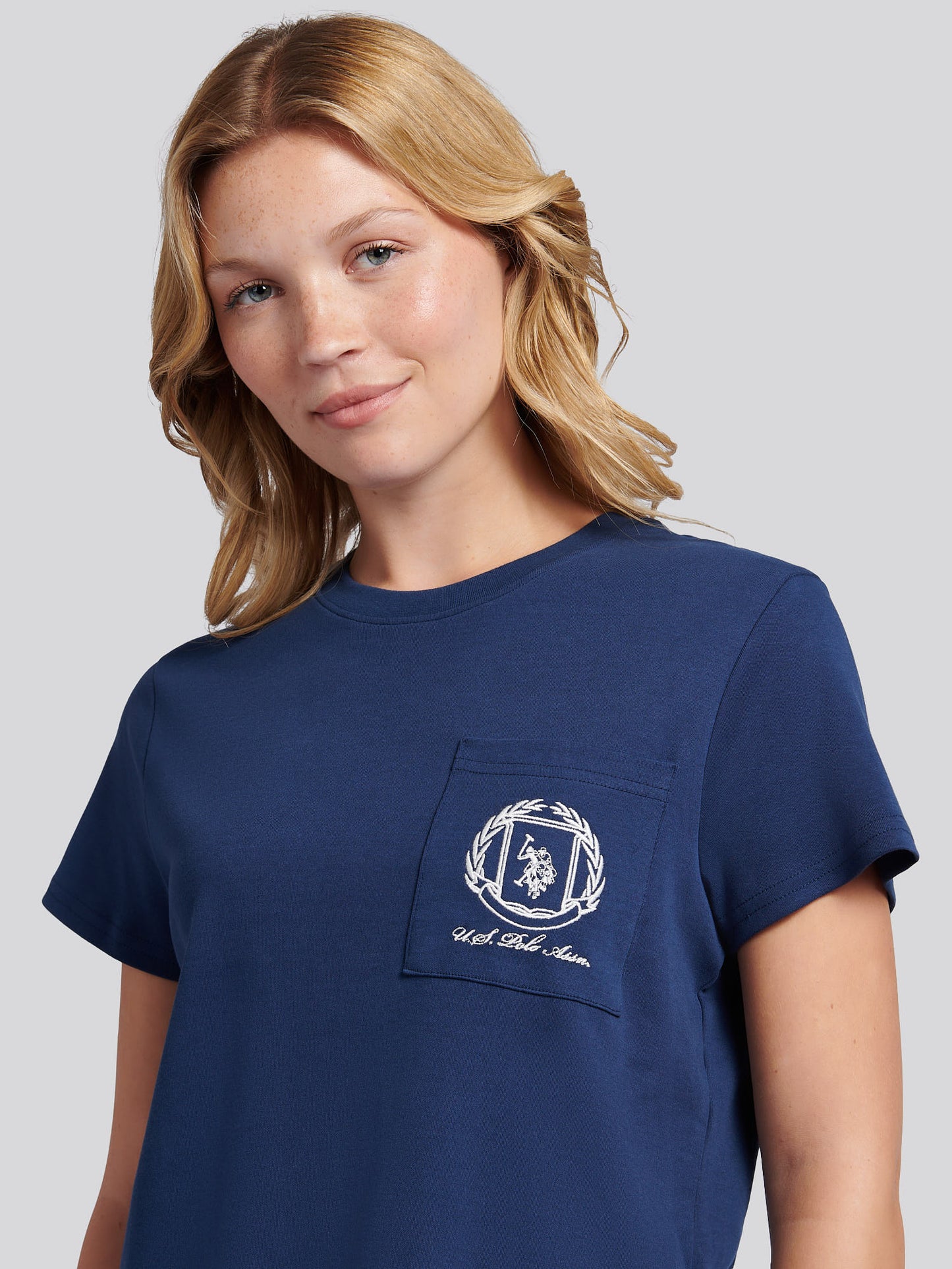 Womens Wreath Graphic T-Shirt in Navy Iris