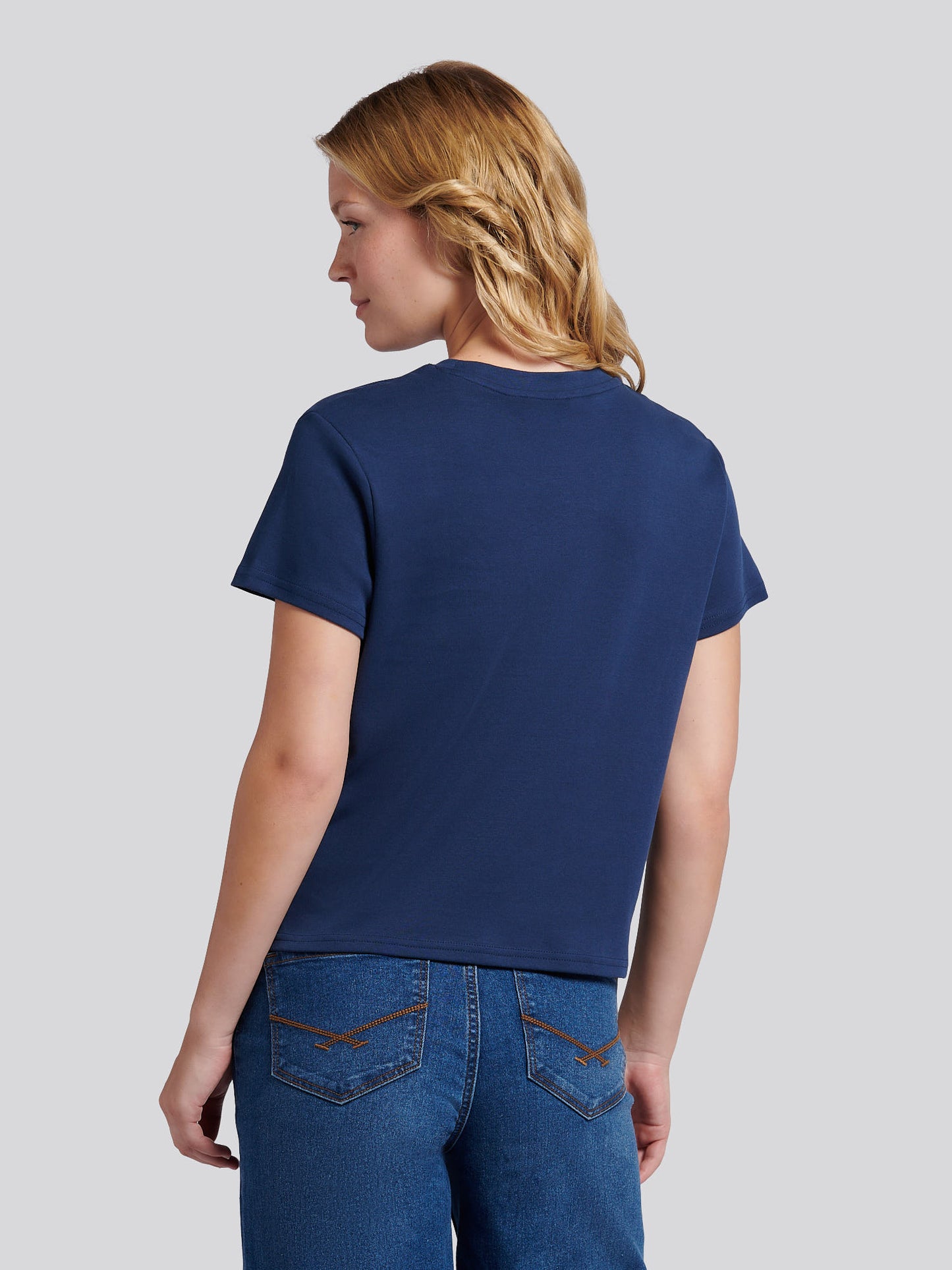 Womens Wreath Graphic T-Shirt in Navy Iris