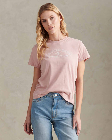 Womens Arc Graphic T-Shirt in Pale Mauve