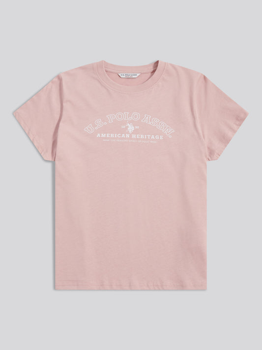Womens Arc Graphic T-Shirt in Pale Mauve