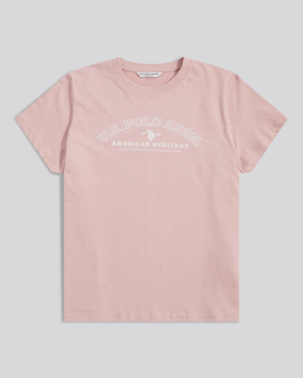 Womens Arc Graphic T-Shirt in Pale Mauve