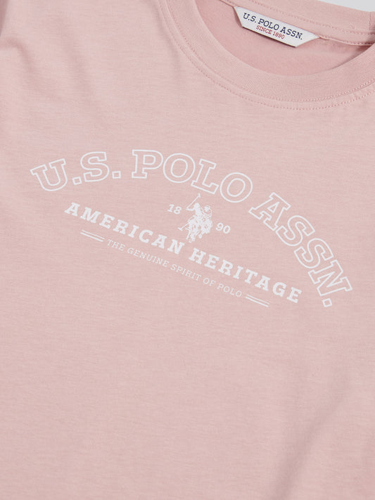 Womens Arc Graphic T-Shirt in Pale Mauve