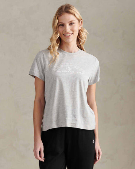 Womens Arc Graphic T-Shirt in Pearl Grey Marl