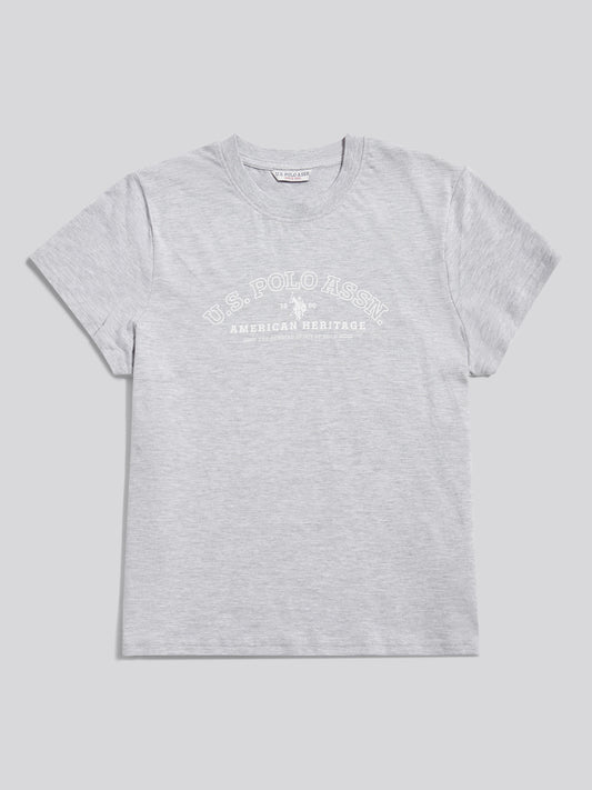 Womens Arc Graphic T-Shirt in Pearl Grey Marl