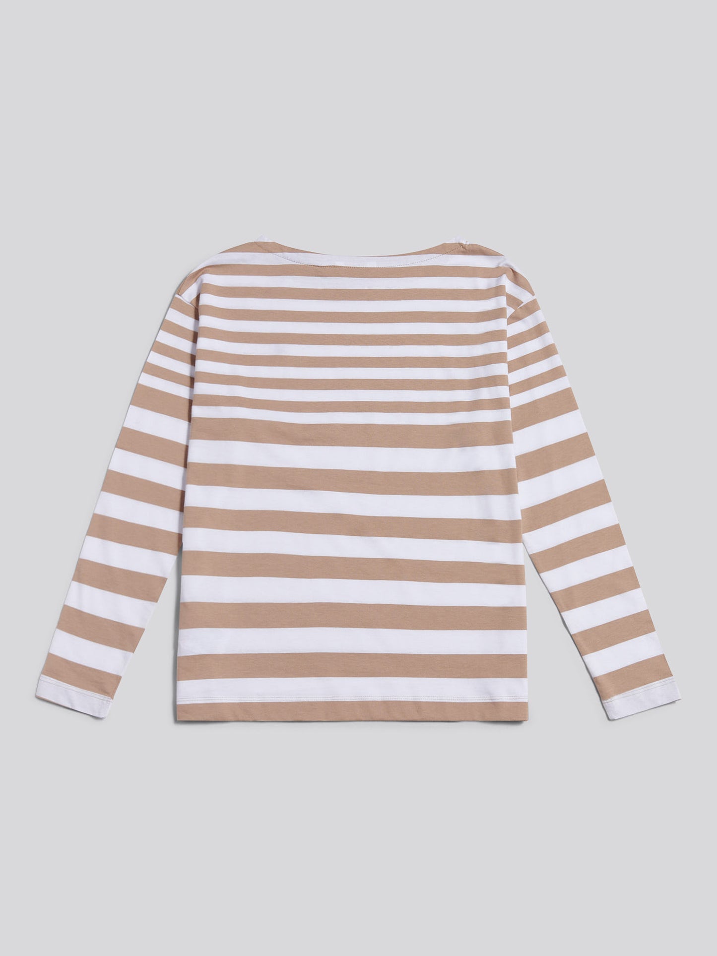 Womens Gradient Stripe Boatneck T-Shirt in Natural
