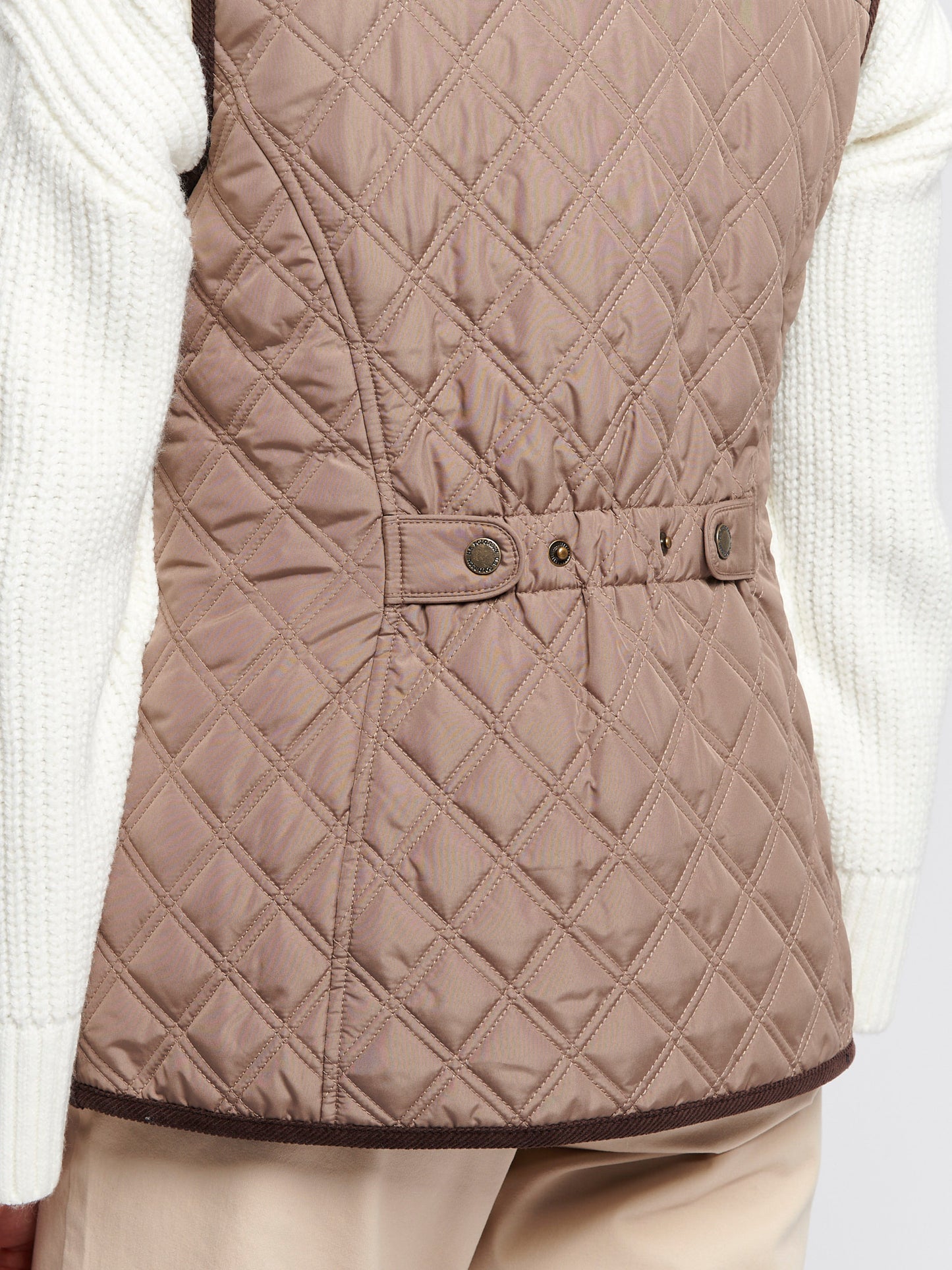 Womens Bound Quilted Hacking Gilet in Leafless Tree