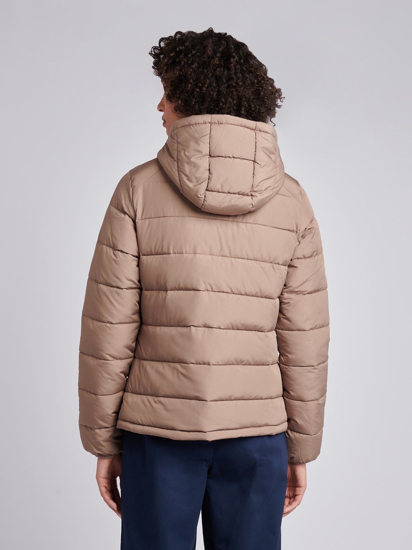 Womens Quilted Hooded Puffer Coat in Leafless Tree