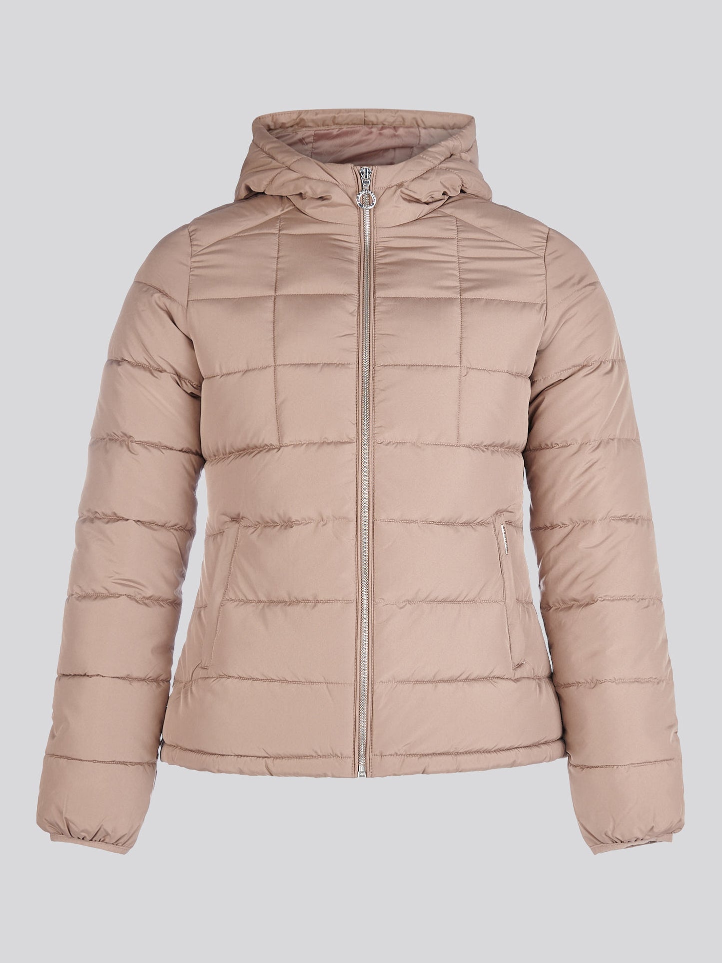 Womens Quilted Hooded Puffer Coat in Leafless Tree