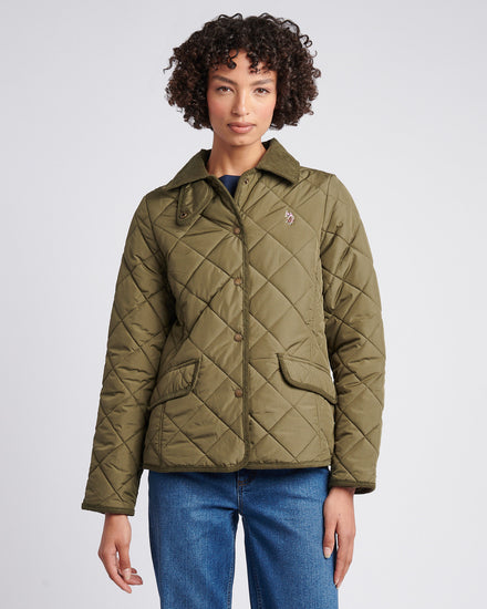 Womens Quilted Country Jacket in Kalamata Green