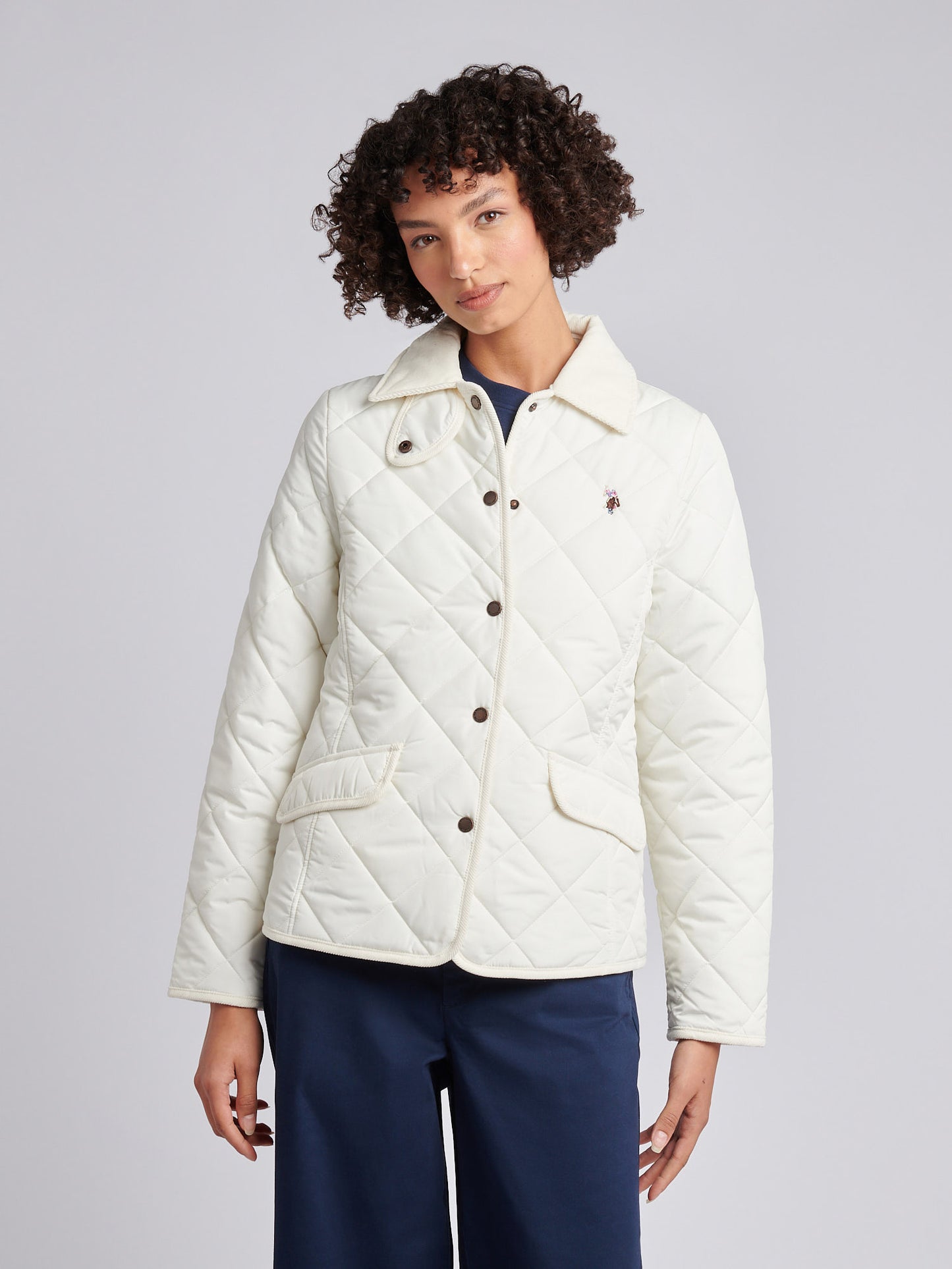 Womens Quilted Country Jacket in Marshmallow