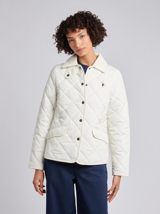 Womens Quilted Country Jacket in Marshmallow
