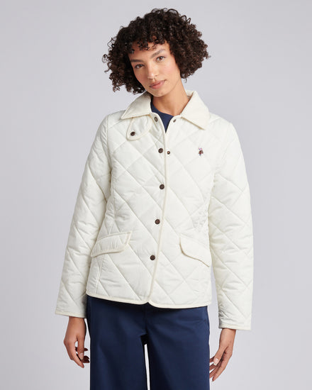 Womens Quilted Country Jacket in Marshmallow