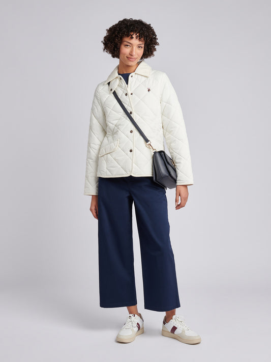 Womens Quilted Country Jacket in Marshmallow