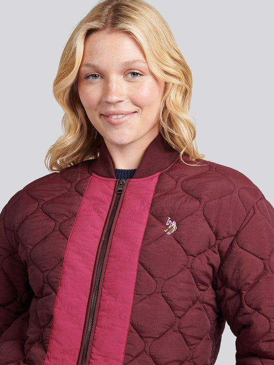 Womens Contrast Bomber Jacket in Fig