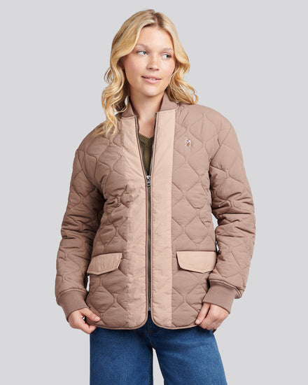 Womens Contrast Bomber Jacket in Leafless Tree