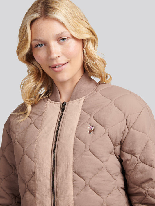 Womens Contrast Bomber Jacket in Leafless Tree