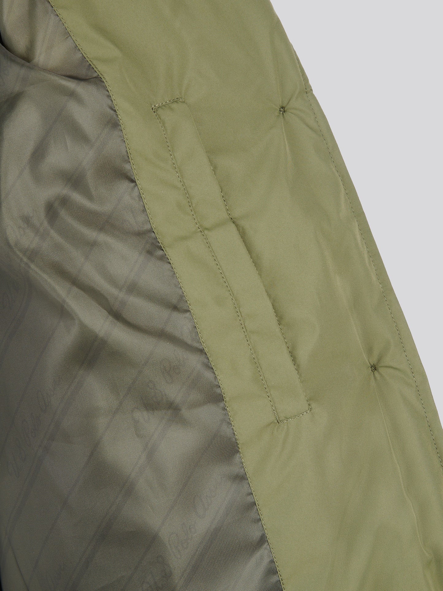 Womens Puffer Trench Coat in Kalamata Green