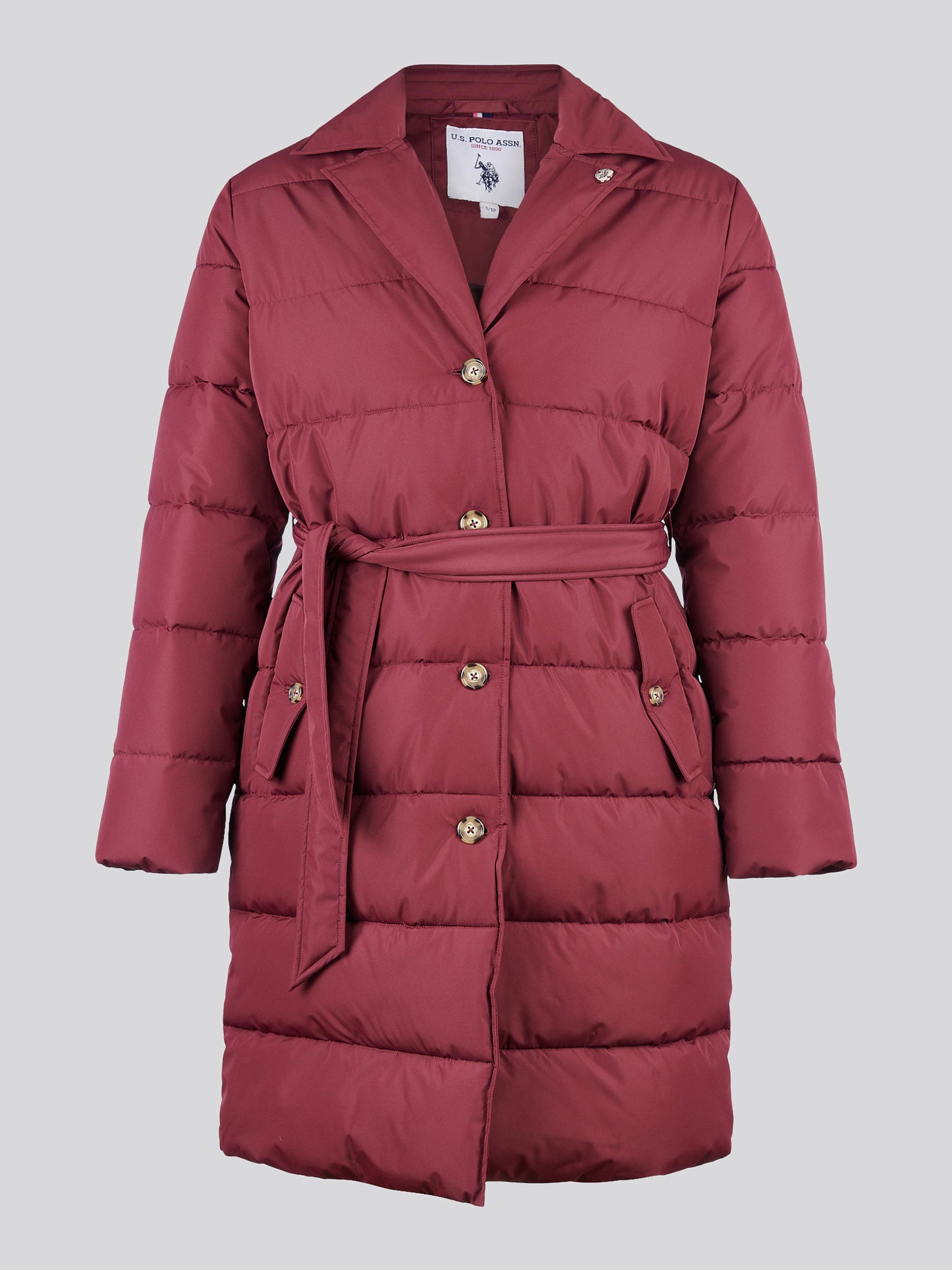 Womens Puffer Trench Coat in Fig