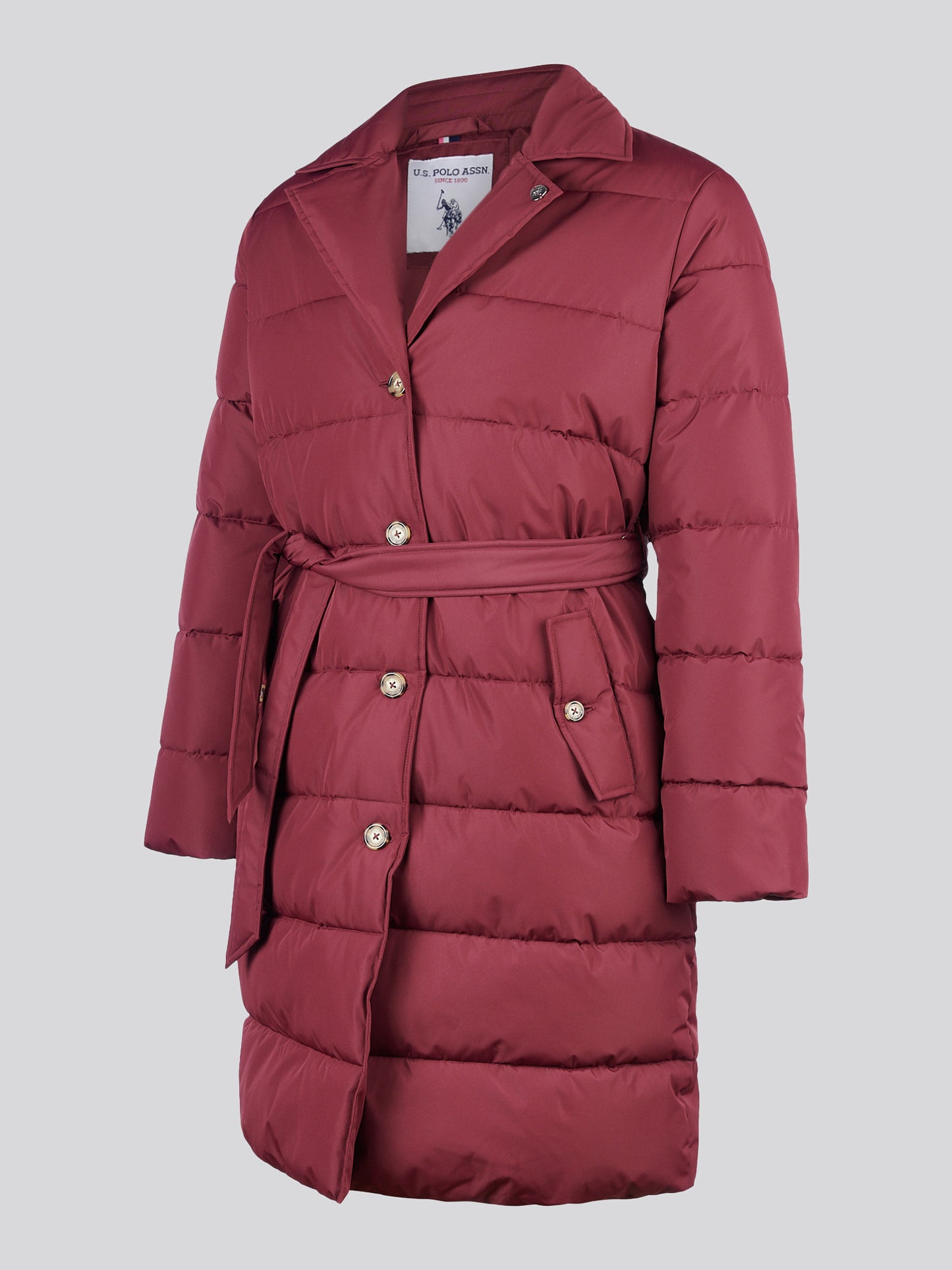 Womens Puffer Trench Coat in Fig