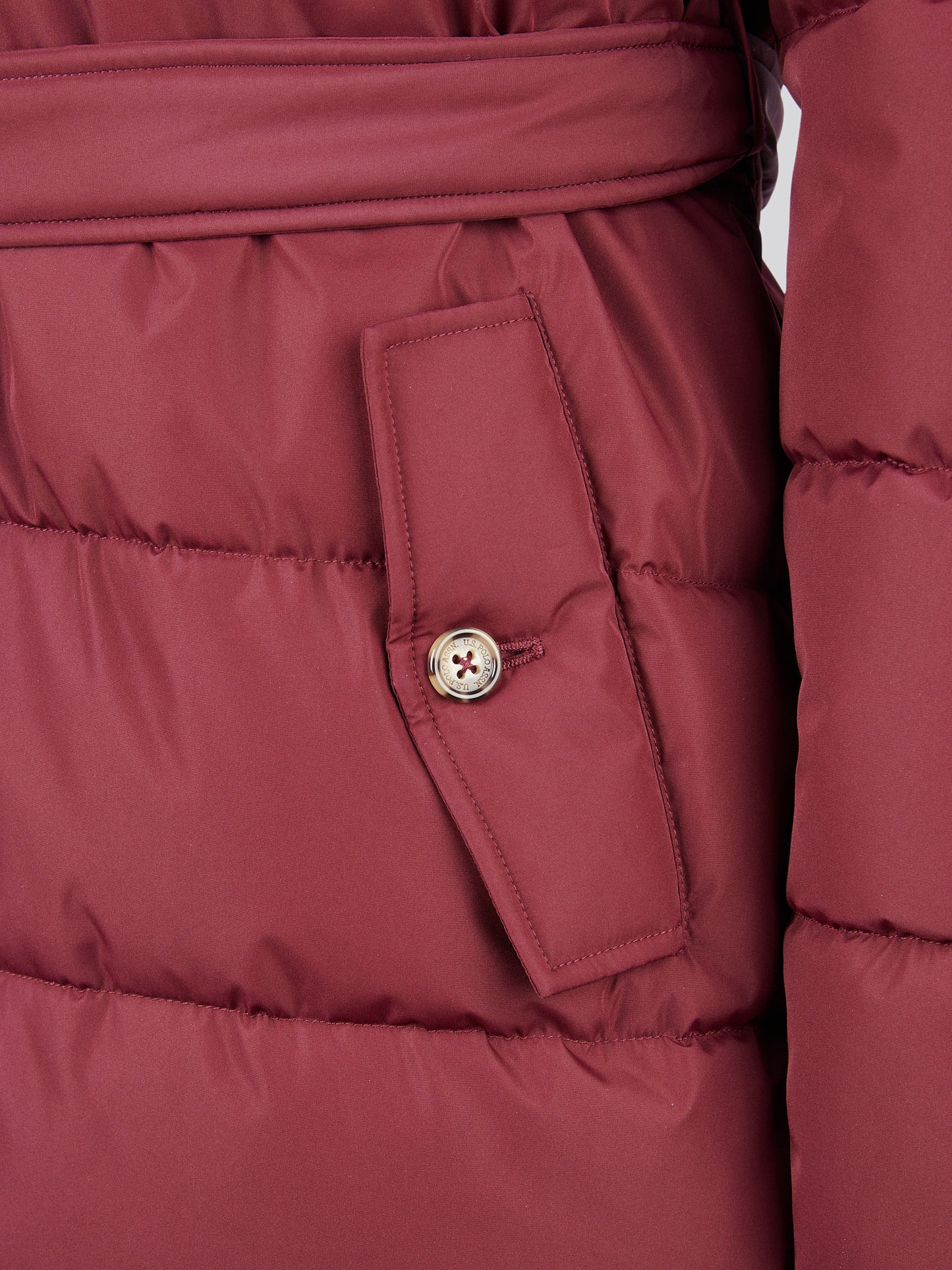 Womens Puffer Trench Coat in Fig